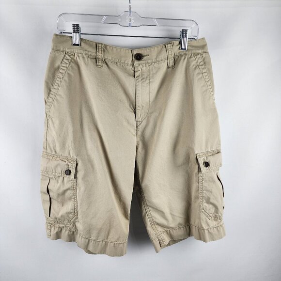 Lacoste Cargo Shorts Men 32x11 Beige Lightweight Outdoor Shorts - Picture 1 of 11